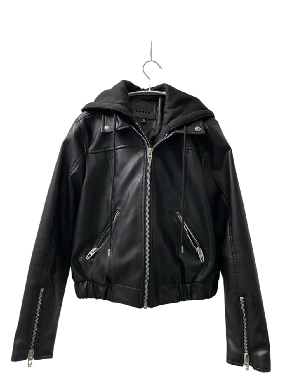 Blank NYC Black Faux Leather Layered Motorcycle Jacket